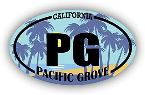 PG פסיפיק גרוב קליפורניה | מדבקות ציון דרך בחוף | אוקיינוס, ים, אגם, חול, גלישה, לוח ההנעה | מושלם
